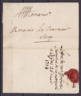 L. Datée 26 Mars 1714 De REIMS Pour LIEGE - 1714-1794 (Paises Bajos Austriacos)