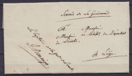 L. Datée 4 Mars 1812 De LIEGE Du Capitaine Commandant La Gendarmerie De L'Ourte Pour Préfet E/V - 1794-1814 (French Period)