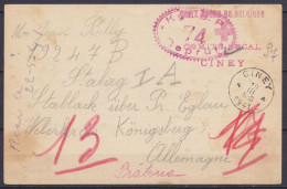 Carte Pour Prisonnier Càd CINEY /19 III 1941 Pour STALAG IA Königsberg - Cachet Croix-rouge Comité Local De Ciney Càd Ce - Guerre 40-45 (Lettres & Documents)