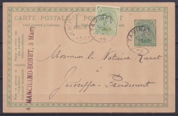 EP CP 5c Vert (N°137) + N°137 De MAZY Càd TAMINES /18 XII 1919 Pour Notaire à JEMEPPE-FROIDMONT - Cartes Postales 1909-1934