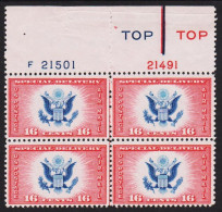 1936. USA. SPECIAL DELIVERY 16 CENTS 16. AIR MAIL, 4block Never Hinged.  Platenumber 21501 And 21491.  - JF542824 - Nuevos