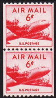 1949. USA.  6 C. AIR MAIL Douglas DC-4 Skymaster Perf. 10 Vertically In Pair Never Hinged.  - JF542831 - Neufs