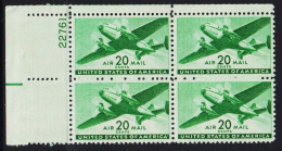 1941. USA.  20 CENTS AIR MAIL In Fine Never Hinged 4block. Plate Number 22761.  - JF542836 - Unused Stamps