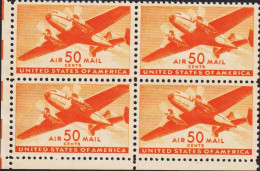 1941. USA.  50 CENTS AIR MAIL In Never Hinged 4block. Two Stamps With Thin Spots.  - JF542838 - Neufs