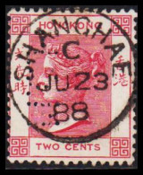 1883. HONG KONG. Victoria TWO CENTS. With Perfin M C H And With Extremely Luxus Cancel SHANGHA... (Michel 35) - JF542860 - Usados