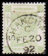 1891. HONG KONG. Victoria THIRTY CENTS. LUXUS Cancelled SHANGHAI C FE20 92.  (Michel 45) - JF542861 - Usati