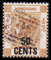 1885. HONG KONG. Victoria 50 CENTS Overprint On 48 CENTS.  Cancelled B62. (Michel 40) - JF542864 - Used Stamps