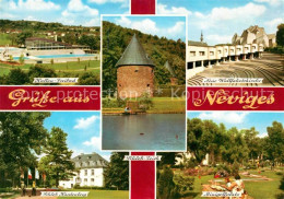 73017924 Neviges Velbert Hallen Freibad Neue Wallfahrtskirche Schloss Hardenberg - Velbert