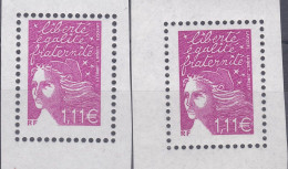 19072 Variété : N° 3574 Marianne De Luquet Timbre Du Bloc 2 Nuances Différentes ** - Unused Stamps