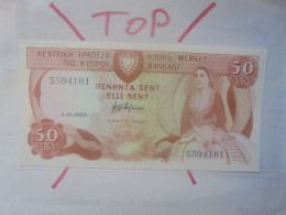 CHYPRE 50 Cents 1989 Neuf COTES:7-30$ (B.33) - Zypern