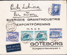 1936. POLSKA. Rare COMMERCIAL Cover To SVERIGES GRANITINDUSTRIS EXPORTFÖRENING, GÖTEB... (Michel 312 + 314 +) - JF542877 - Lettres & Documents