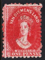 1864-1871. Tasmania. VAN DIEMENS LAND Victoria. ONE PENNY.  Perforated 10.  - JF542883 - Usados