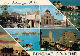 CARTOLINA  B21 BENGHAZI,LIBIA-BENGHAZI SOUVENIR-VIAGGIATA 1978 - Libia