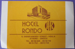 HOTEL MOTOR MOTEL HOUSE RONDO VOULA  ATHENS ATHENES GREECE STICKER DECAL LUGGAGE LABEL ETIQUETTE AUFKLEBER - Etiquettes D'hotels