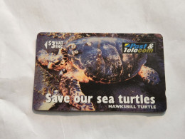 FiGI-(17FIB-FIJ-083)-"Hawks I'll Turtle"Taku-(76)(1996)-($3)-(17FIB042475)-(TIRAGE-55.000)-used Card+1card Prepiad Free - Fiji
