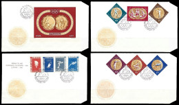 Romania 1961 Set Of 4 FDC, Olympic Winners 10v + SS On FDC - Estate 1960: Roma
