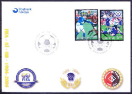 Faroe Islands 2004 FDC 2v, 100 Years Of FIFA, Football, Soccer, Sports - Altri & Non Classificati