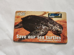 FiGI-(17FJC-FIJ-086)Leatherback Turtle- Dakulaca(81)(1996)($5)(17FJC014379)-(TIRAGE-40.000)-used Card+1card Prepiad Free - Figi