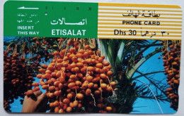 UAE Etisalat Dhs. 30 Tamura Card - Date Palm Clusters - Emirati Arabi Uniti