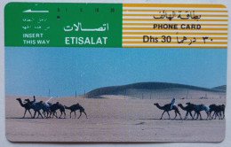 UAE Etisalat Dhs. 30 Tamura Card - Camel Caravan - Emiratos Arábes Unidos