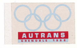 Autocollant  X° Jeux Olympiques D'Hiver De GRENOBLE 1968 Olympic Games 68 AUTRANS - Autres & Non Classés