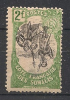 COTE DES SOMALIS - 1903 - N°YT. 65b - Guerriers 2f - VARIETE Centre Renversé - Neuf * / MH VF - Oblitérés