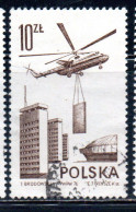 POLONIA POLAND POLSKA 1976 1978 AIR POST MAIL AIRMAIL CONTEMPORARY AVIATION MI6 TRANSPORT HELICOPTER 10g USED USATO - Oblitérés