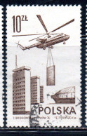 POLONIA POLAND POLSKA 1976 1978 AIR POST MAIL AIRMAIL CONTEMPORARY AVIATION MI6 TRANSPORT HELICOPTER 10g USED USATO - Gebruikt