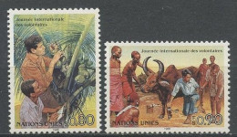 NU Genève 1987 N° 167/168 ** Neufs  MNH Superbes C 3.90 € Journée Internationale Des Volontaires Agriculture Cocotier Bo - Unused Stamps