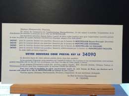 Code Postal. Carte D'informations Des PTT, Secteur Postal 34090 Montpellier Facultés. Neuve - Brieven En Documenten