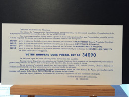 Code Postal. Carte D'informations Des PTT, Secteur Postal 34090 Montpellier Facultés. Neuve - Covers & Documents