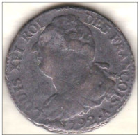 Constitution, 2 Sols François 1792 A Paris An 4, Louis XVI , Gad# 25 ; 21 G, 32 Mm - 1791-1792 Constitución 