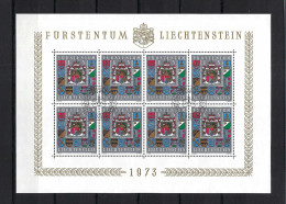 LIECHTENSTEIN  Ca.1973: Bloc De 8x 5FS Oblitérés PJ, TB Qualité - Usati