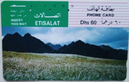 UAE Etisalat Dhs. 60 Tamura Card - Crops,  Ras Al Khaimah - Ver. Arab. Emirate