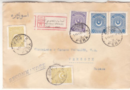 Turquie - Lettre Recom De 1925 - Oblit Peru - Exp Vers Versoix - - Covers & Documents