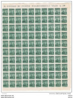 R.S.I.:  1944/45  MONUMENTI  DISTRUTTI  -  25 C. VERDE  SMERALDO  FGL. 100  N. -  NO  FILIGRANA  -  SASS. 505 - Mint/hinged