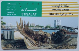 UAE Etisalat Dhs. 30 Tamura Card - Remains Of Dhow - Emiratos Arábes Unidos