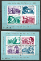Romania 1985  INTEREUROPE, Theatre And Opera Mi Bloc 212-213   MNH(**) - Unused Stamps
