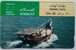 UAE Etisalat Dhs. 30 Tamura Card - Motorized Dhow - Emirats Arabes Unis