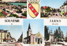 (54) JARNY Souvenir, Multivue, Mines, Avenue Patton Et Jean Jaures, Monument Voiture 1958 (Meurthe Et Moselle) (e V) - Jarny