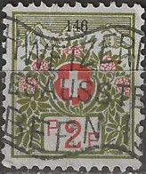 SWITZERLAND 1911 Frank Stamp - 2c. - Red And Green AVU - Vrijstelling Van Portkosten