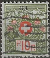 SWITZERLAND 1911 Frank Stamp - 10c. - Red And Green FU - Franchigia