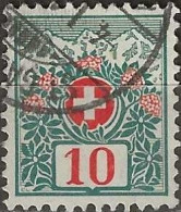 SWITZERLAND 1910 Postage Due - 10c. - Green And Red FU - Portomarken