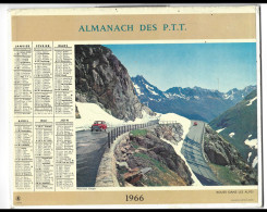 Almanach  Calendrier  P.T.T  - La Poste -1966 - Route Dans Les Alpes - Bormes Les Mimosas - Tamaño Pequeño : 1961-70