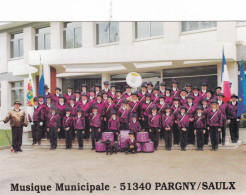 PARGNY LES SAULX  -  MARNE  -  (51)  -  RARE CPSM TRES ANIMEE  -  LA MUSIQUE MUNICIPALE. - Pargny Sur Saulx