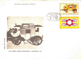 INTERO POSTALE POSTA ROMANA 1984 FDC - Postkoetsen