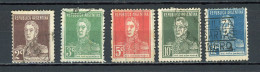 ARGENTINE : SAN MARTIN  - N° Yvert 298+299+301+302+303 Obli. - Used Stamps