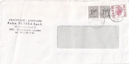 Enveloppe Oblitérée    Chauffage - Sanitaire P.v.b.a FLUIDA S.P.R.L  Landen  1980 - Covers & Documents