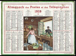 Almanach Calendrier  P.T.T  - La Poste -1939 - La Bonne Nouvelle - Facteur - Autres & Non Classés