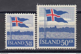 ISLANDIA BANDERA 1958 Yv 285/6 MNH - Nuovi